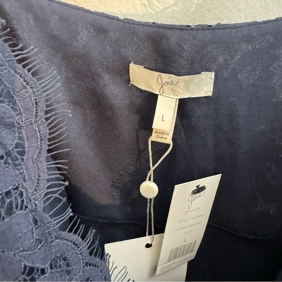 Joie Damasia Navy Lace Spaghetti Strap Dress Size Large NWT - Picture 3 of 8